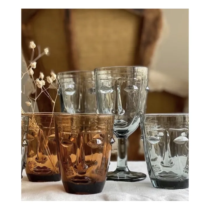 Bicchiere con base, motivo: viso- Immagine del prodotto n°2