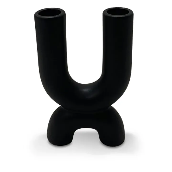 Ceramic Candle Holder | Black- Product image n°0