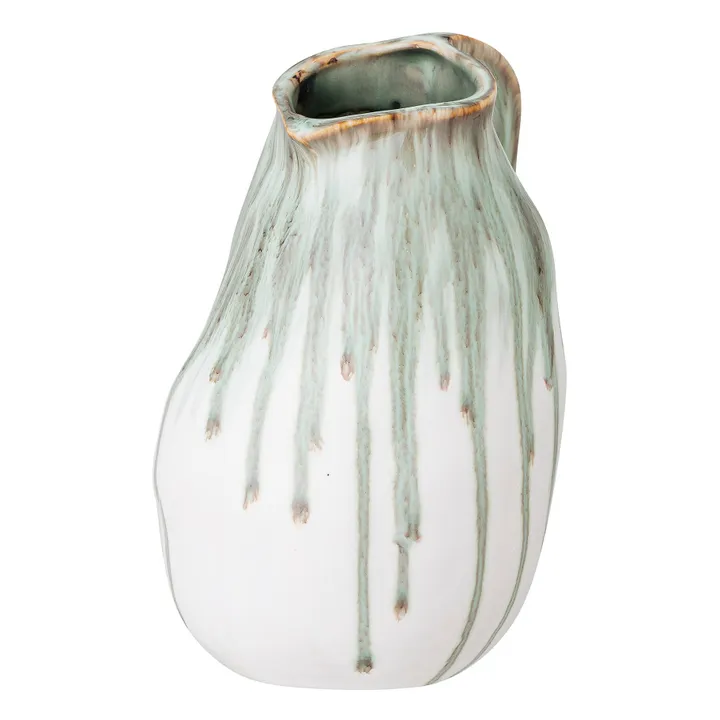 Vase Link aus Steingut | Grün- Produktbild Nr. 2
