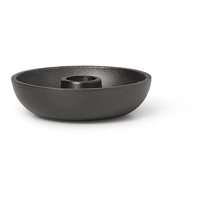 Bowl Recycled Aluminium Candle Holder | Black