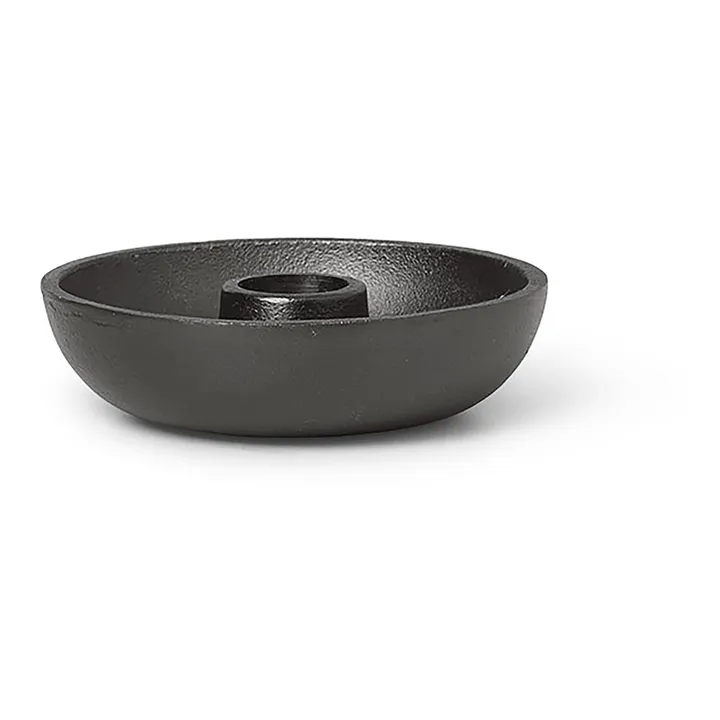 Kerzenhalter Bowl aus recyceltem Aluminium | Schwarz- Produktbild Nr. 0