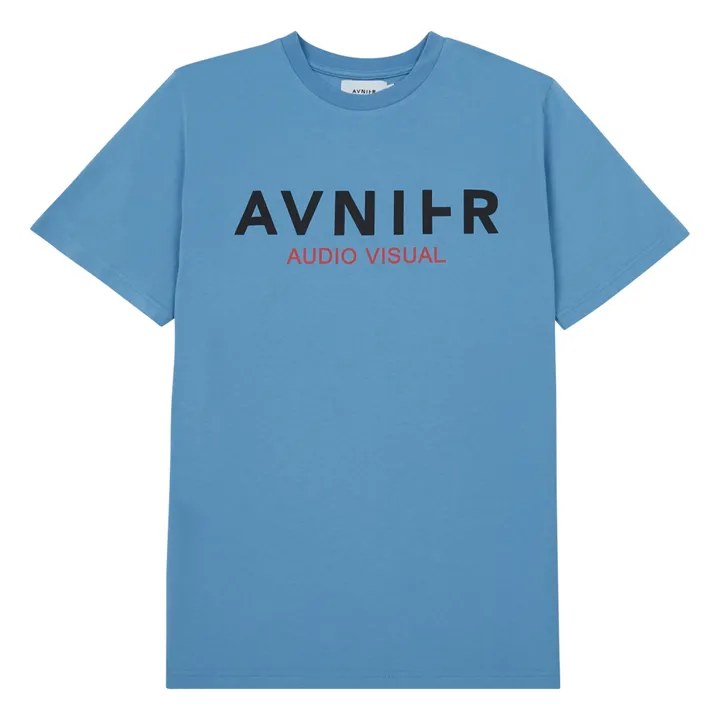 T-shirt, modello: Audiovisual, in cotone bio | Azzurro- Immagine del prodotto n°1