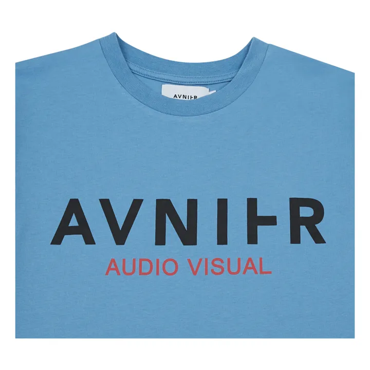 T-shirt, modello: Audiovisual, in cotone bio | Azzurro- Immagine del prodotto n°3