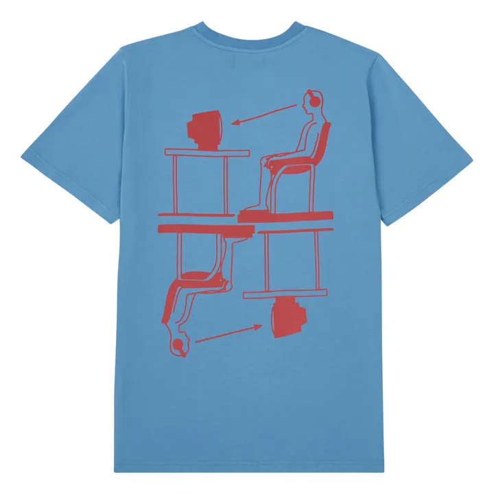 T-shirt, modello: Audiovisual, in cotone bio | Azzurro- Immagine del prodotto n°0