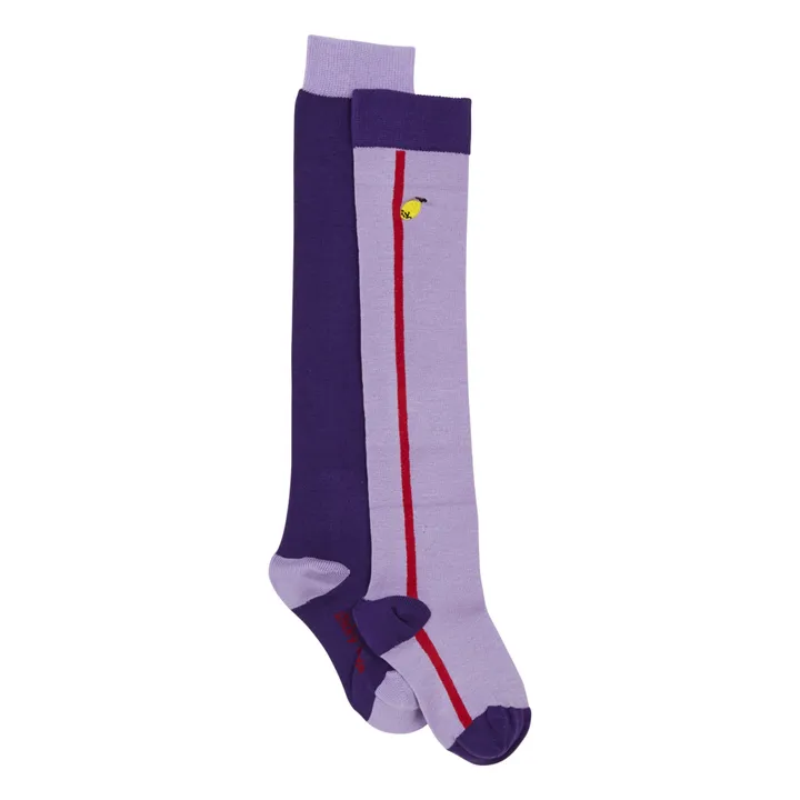 Colourblock Long Socks | Purple- Product image n°0