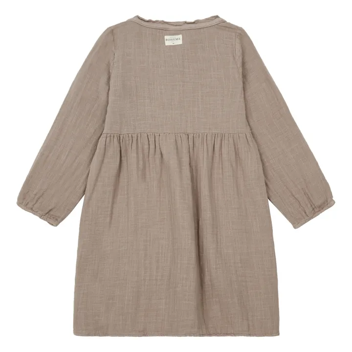 Vermont Organic Cotton Muslin Dress | Taupe brown- Product image n°2