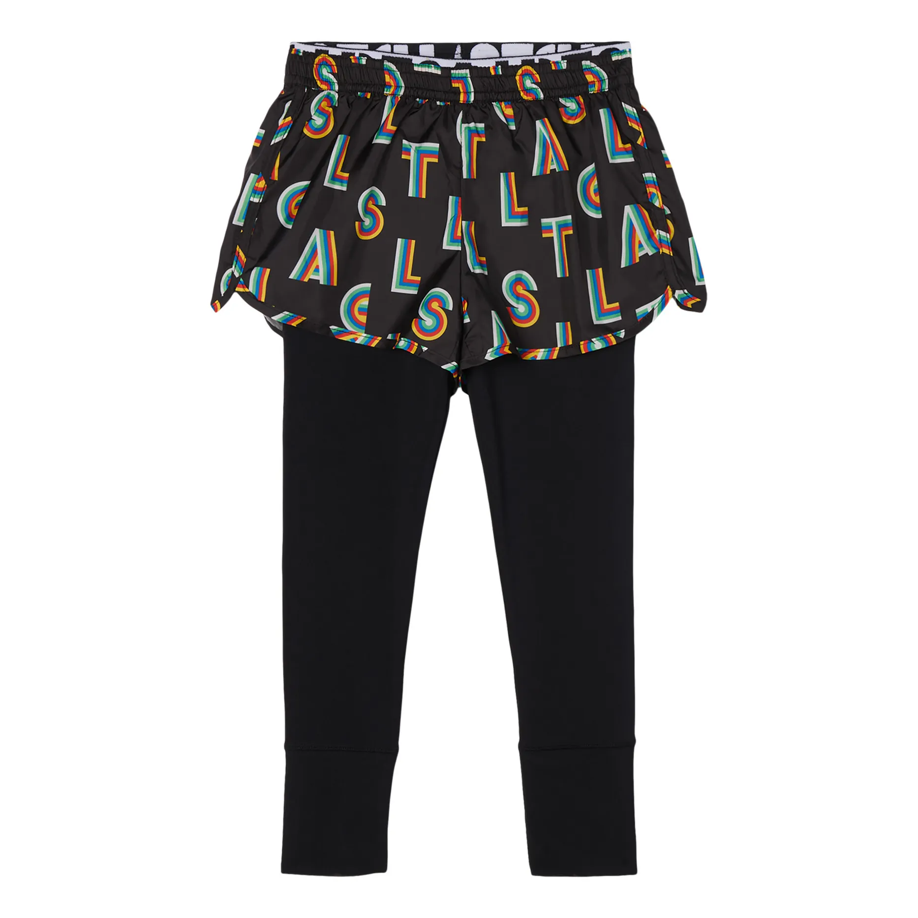 Stella Mccartney Kids Black Stella Recycled Polyester 2-In-1 Leggings - Active Wear Collection