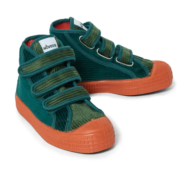Zapatillas con velcro de terciopelo Star Dribble - Colección Infantil | Verde Kaki- Imagen del producto n°1