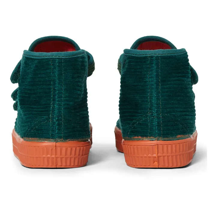 Zapatillas con velcro de terciopelo Star Dribble - Colección Infantil | Verde Kaki- Imagen del producto n°4