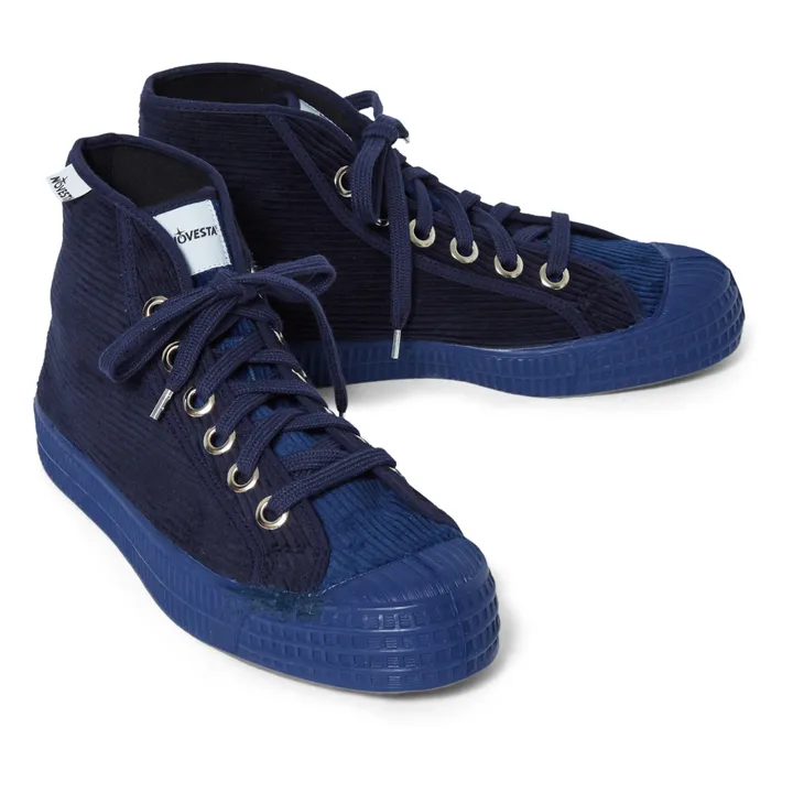 Sneakers Star Dribble con lacci in velluto | Blu marino- Immagine del prodotto n°1