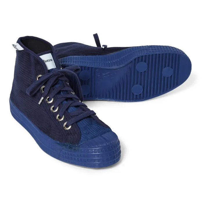 Sneakers Star Dribble con lacci in velluto | Blu marino- Immagine del prodotto n°2