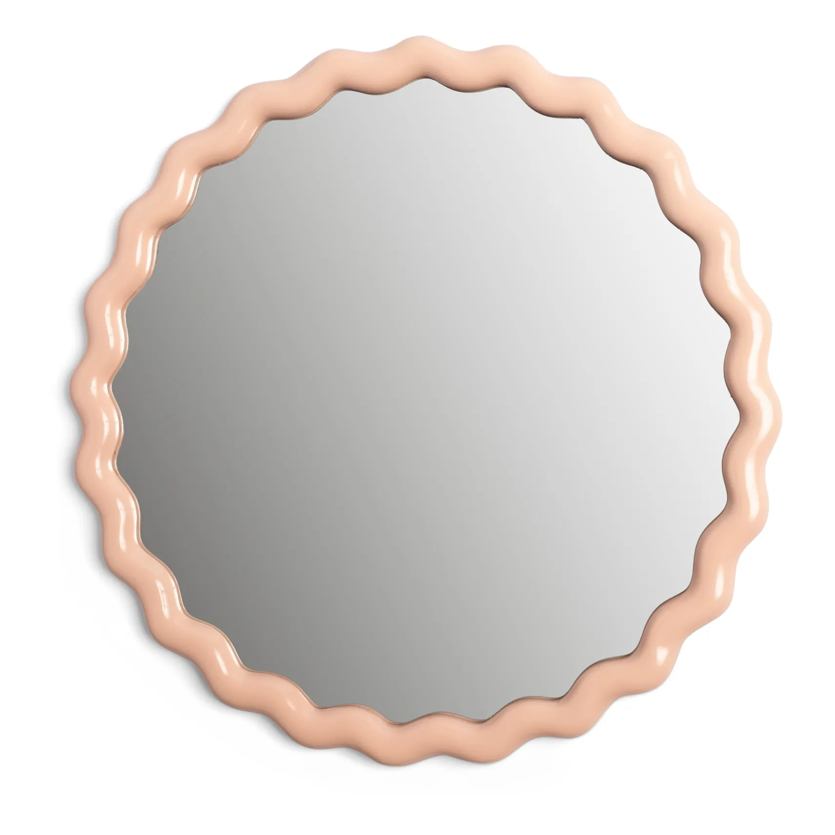 &Klevering Pink Zigzag Round Mirror
