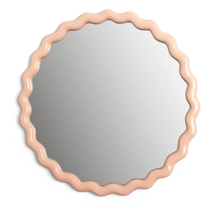 Zigzag Round Mirror | Pink- Product image n°0