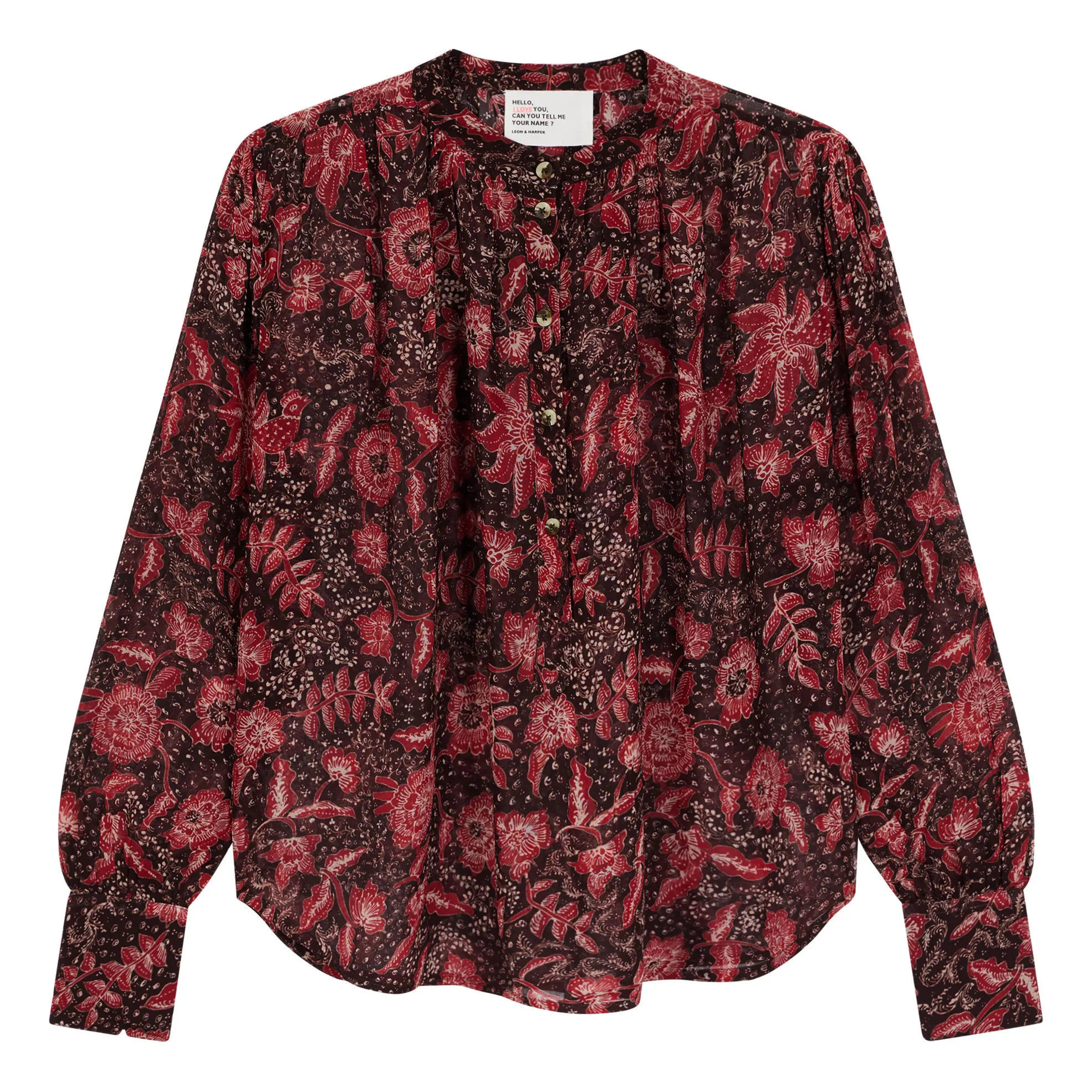 Leon & Harper Brown Chea Birdy Blouse