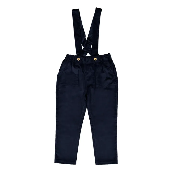Trägerhose Samt Gabriel | Nachtblau- Produktbild Nr. 0