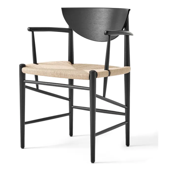 Chaise Drawn HM4 en bois avec accoudoirs | Chêne noir- Image produit n°0