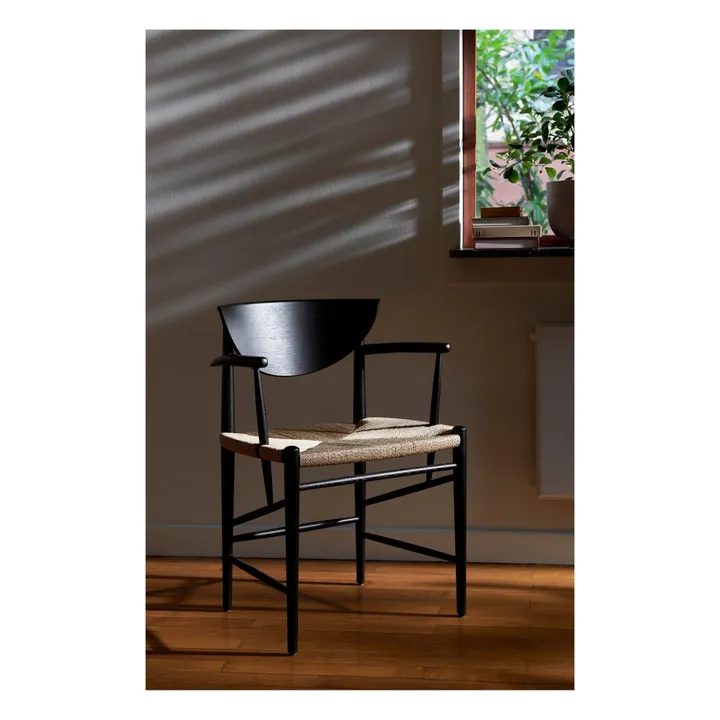 Chaise Drawn HM4 en bois avec accoudoirs | Chêne noir- Image produit n°1