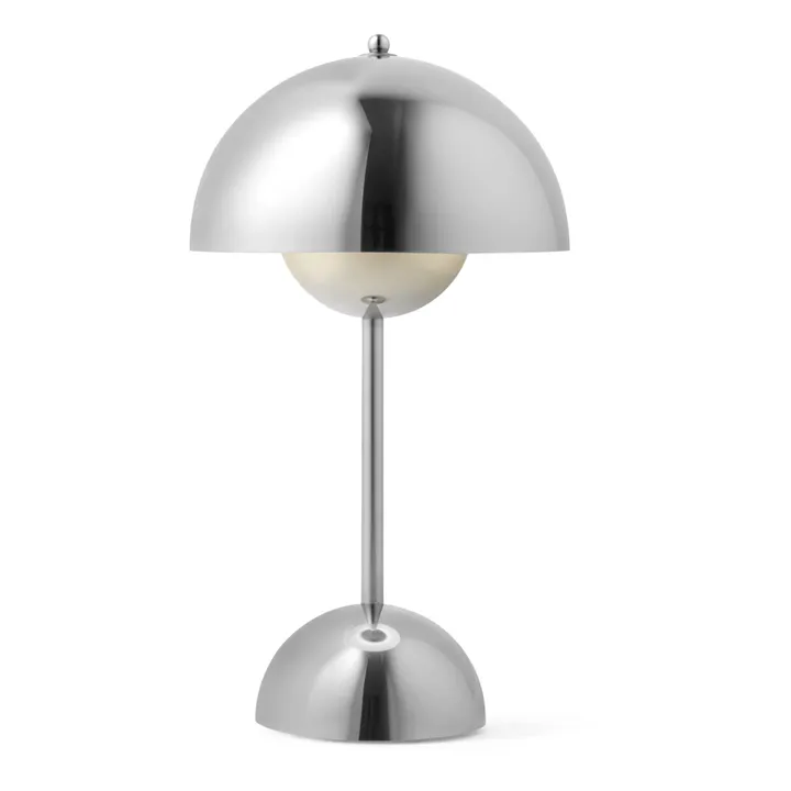 Lampada da tavolo portatile, modello: Flowerpot VP9 | Argento- Immagine del prodotto n°0
