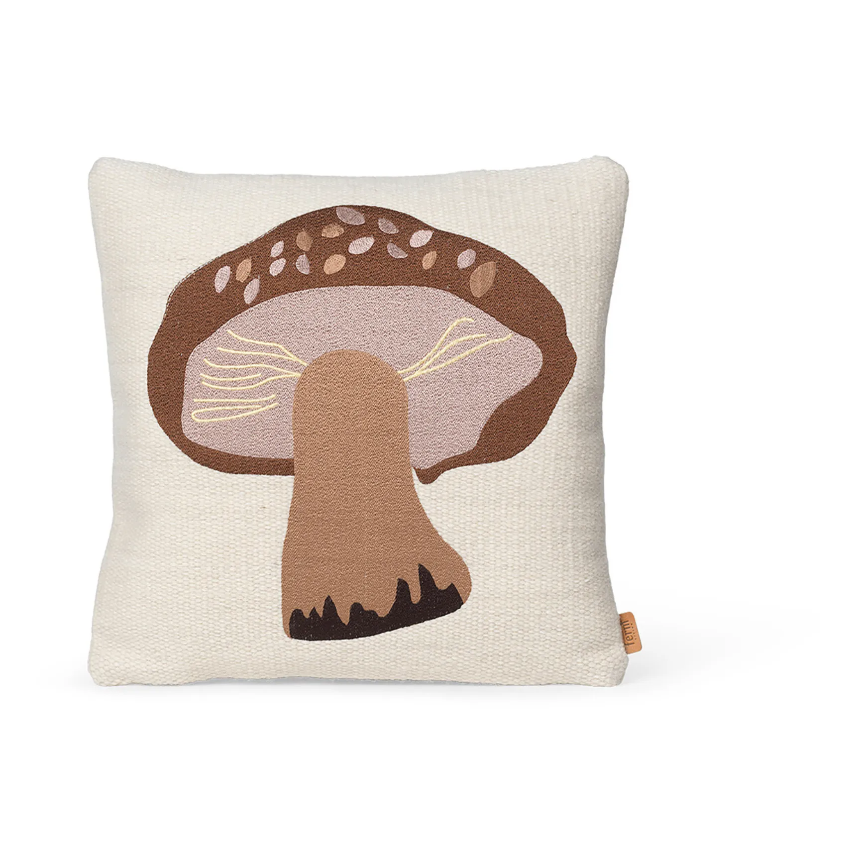 Ferm Living Kids Multicoloured Embroidered Mushroom Cushion