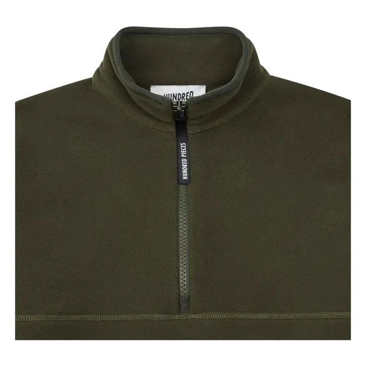 Fleece-Sweatshirt Reißverschluss | Khaki- Produktbild Nr. 1