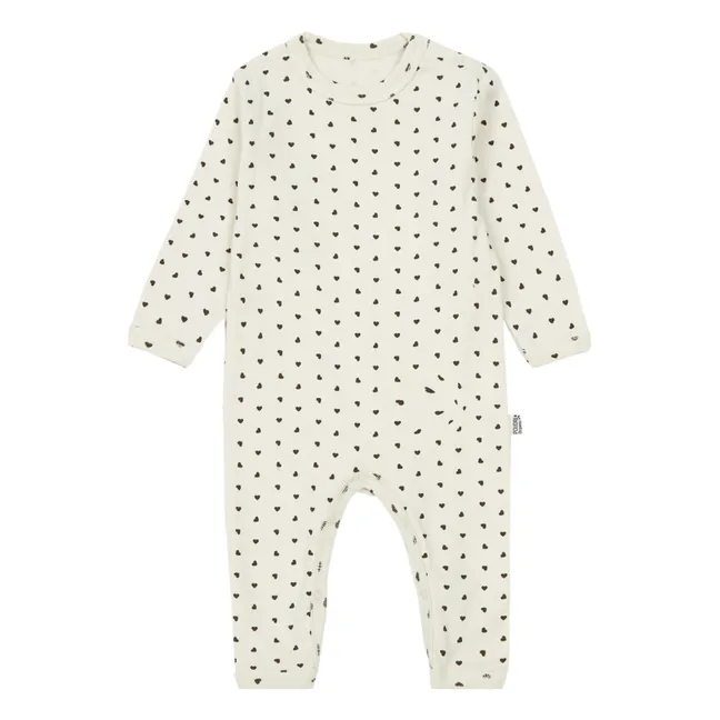 Pyjama Coton Bio Armoise Cœur | Blanc