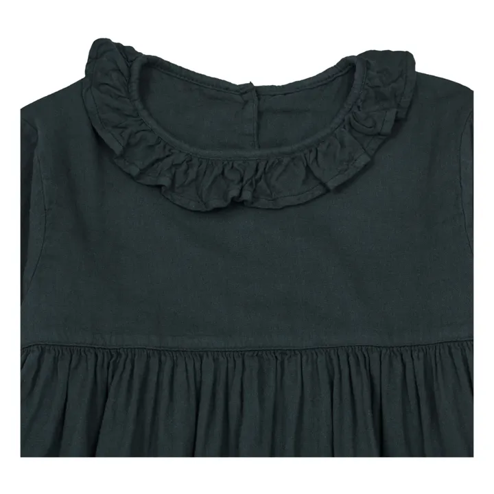 Vestido de doble gasa de algodón Campanule | Negro- Imagen del producto n°1