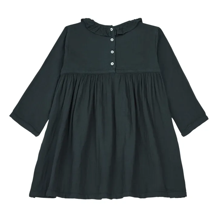Vestido de doble gasa de algodón Campanule | Negro- Imagen del producto n°2