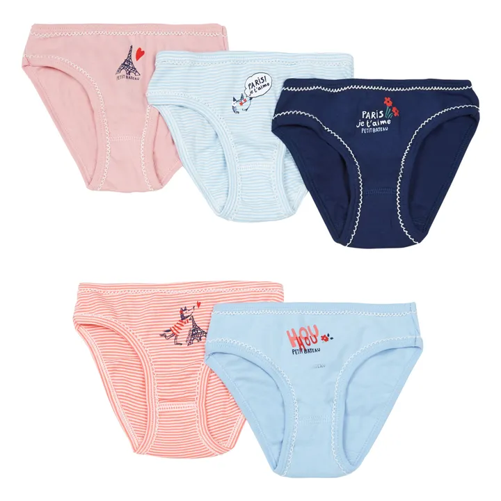 Back to School in Paris Briefs, Set of 5 | Red- Product image n°0