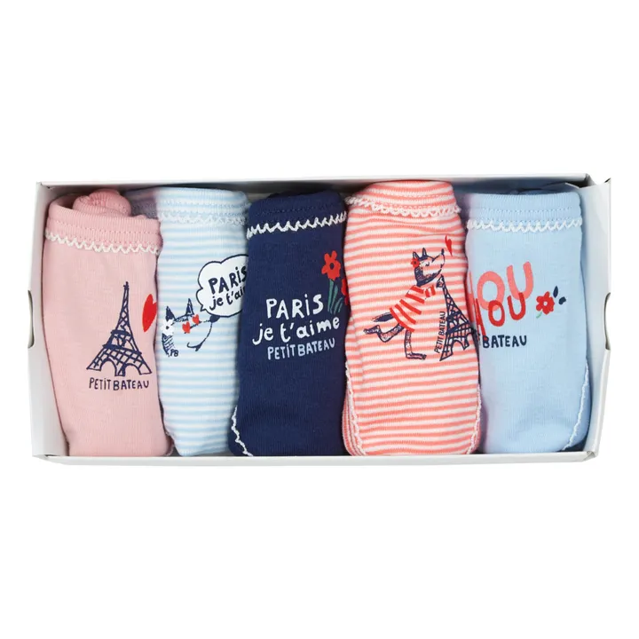 Back to School in Paris Briefs, Set of 5 | Red- Product image n°1