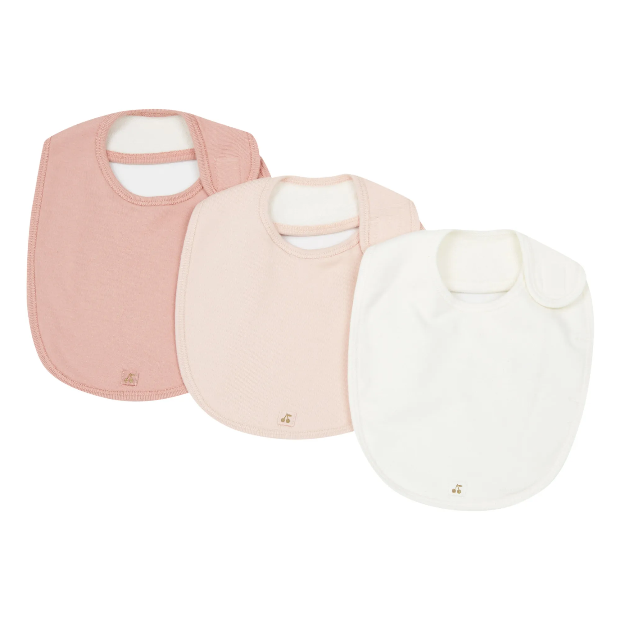 Bonpoint Powder Pink Set Of 3 Bibs
