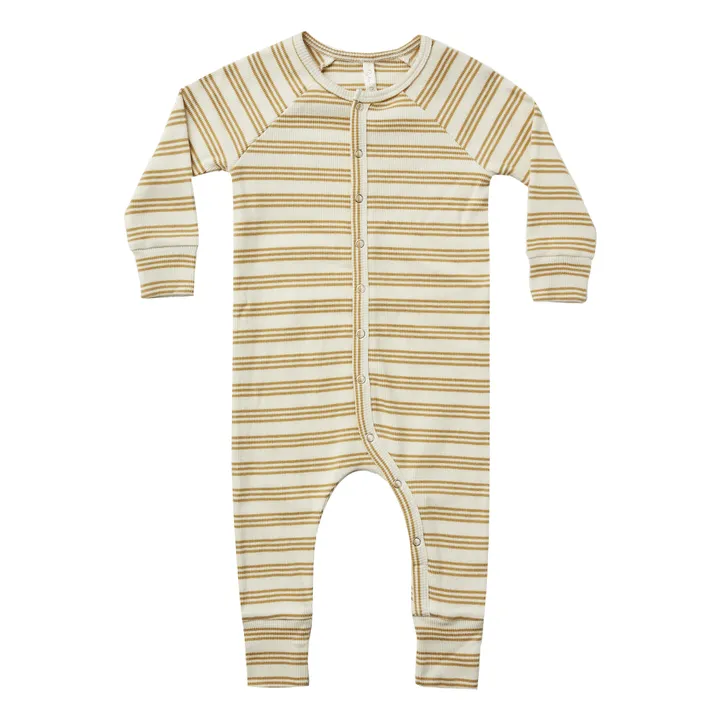 Striped Organic Cotton Pyjamas | Ecru- Product image n°0