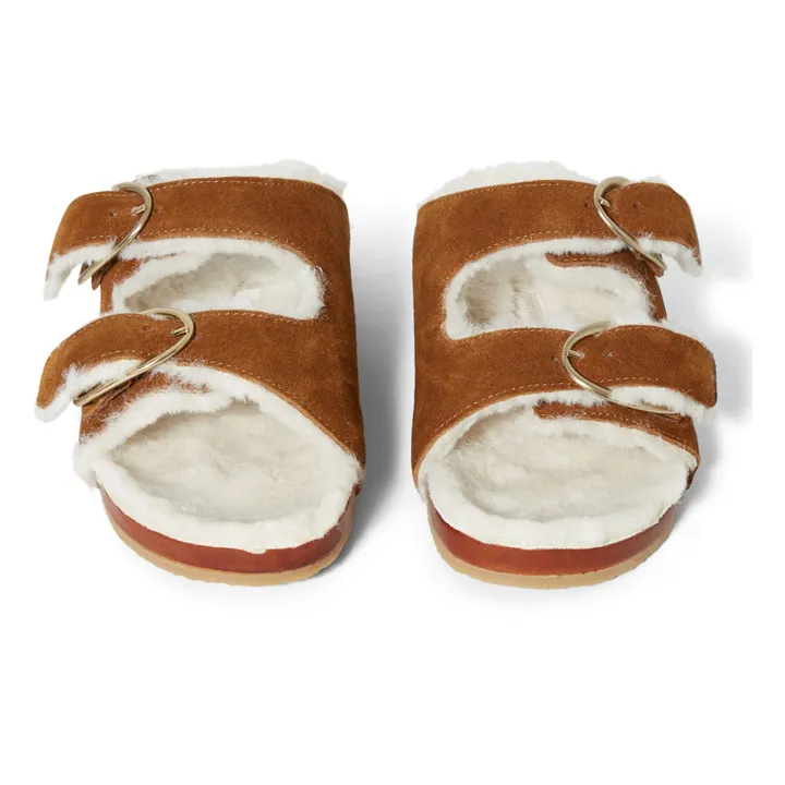 Sandalias forradas de piel de ante Fussbet | Caramelo- Imagen del producto n°4