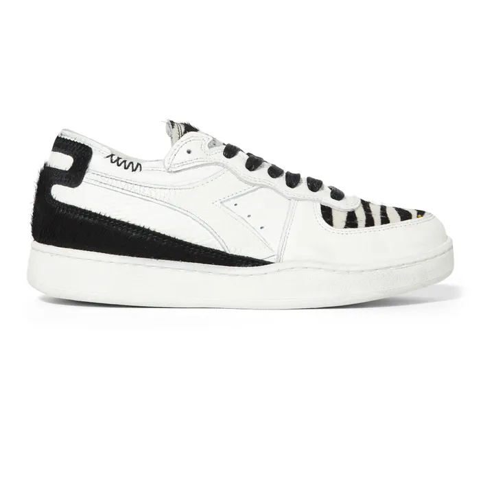 Zebra Lace-Up Sneakers | White- Product image n°0