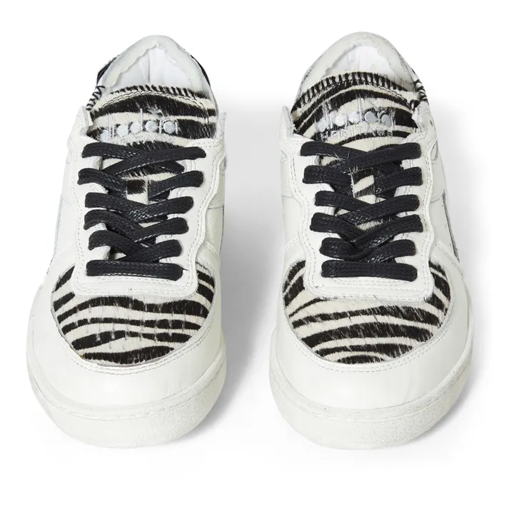 Zebra Lace-Up Sneakers | White- Product image n°3