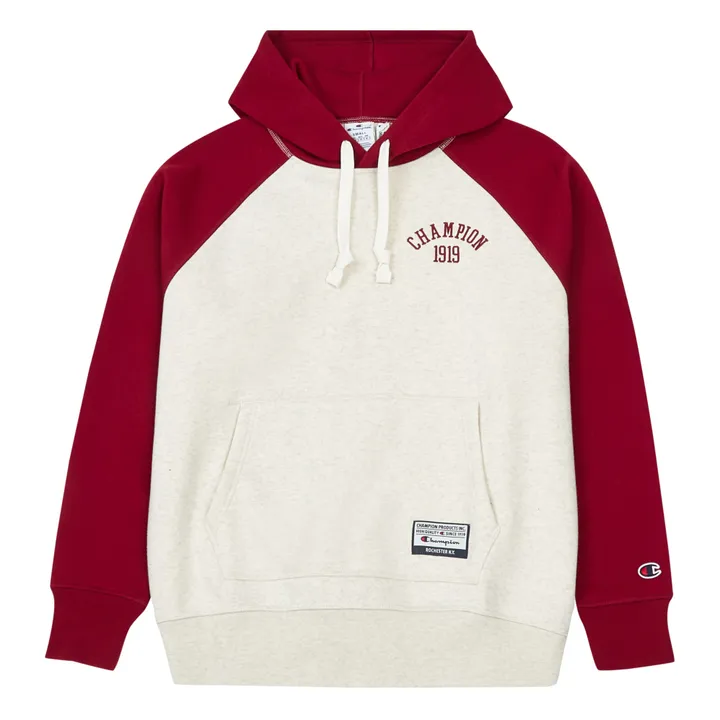 Organic Cotton Two-Tone Hoodie - Adult Collection  | Burgundy- Product image n°0