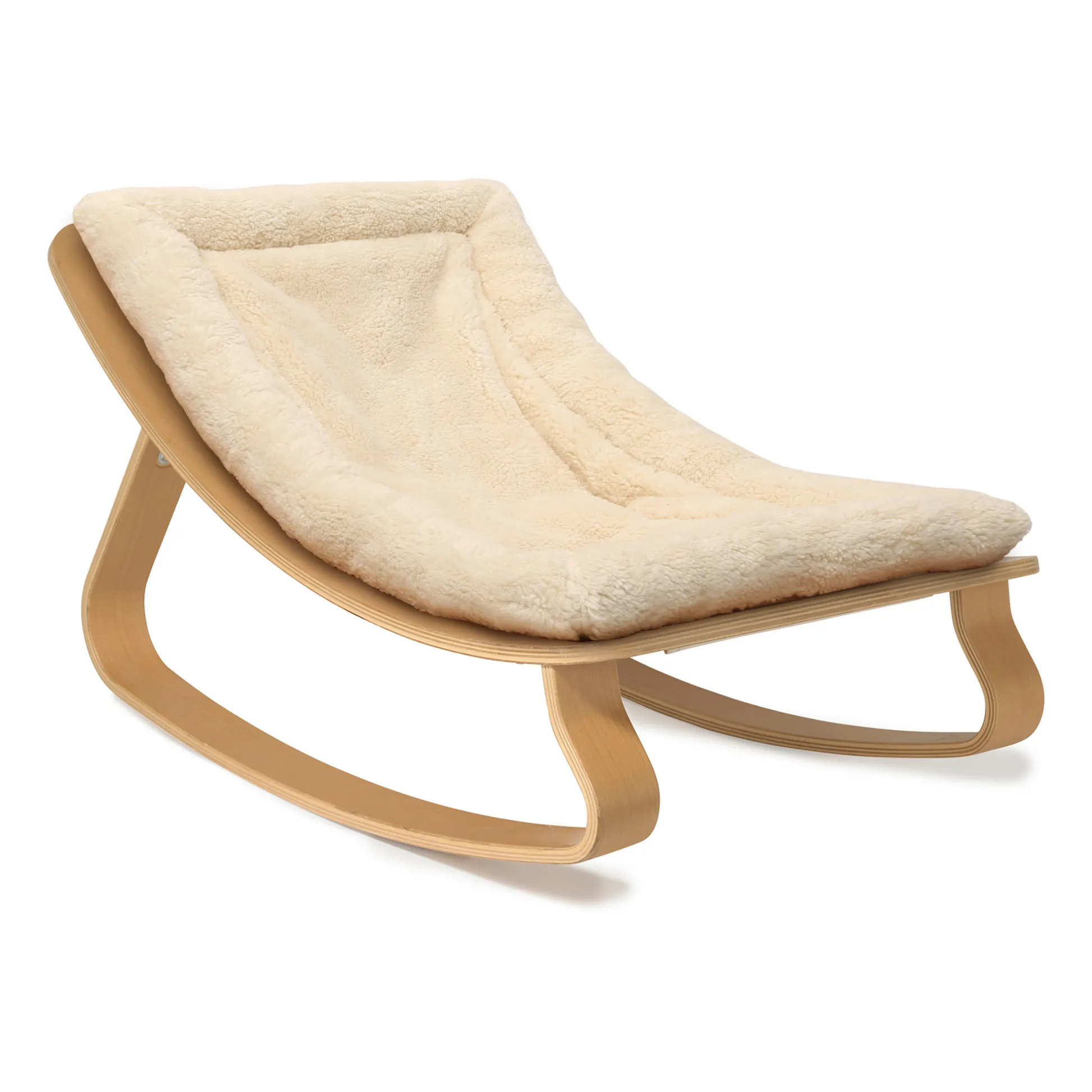 Levo Beech Wood Baby Bouncer | Ecru- Product image n°2