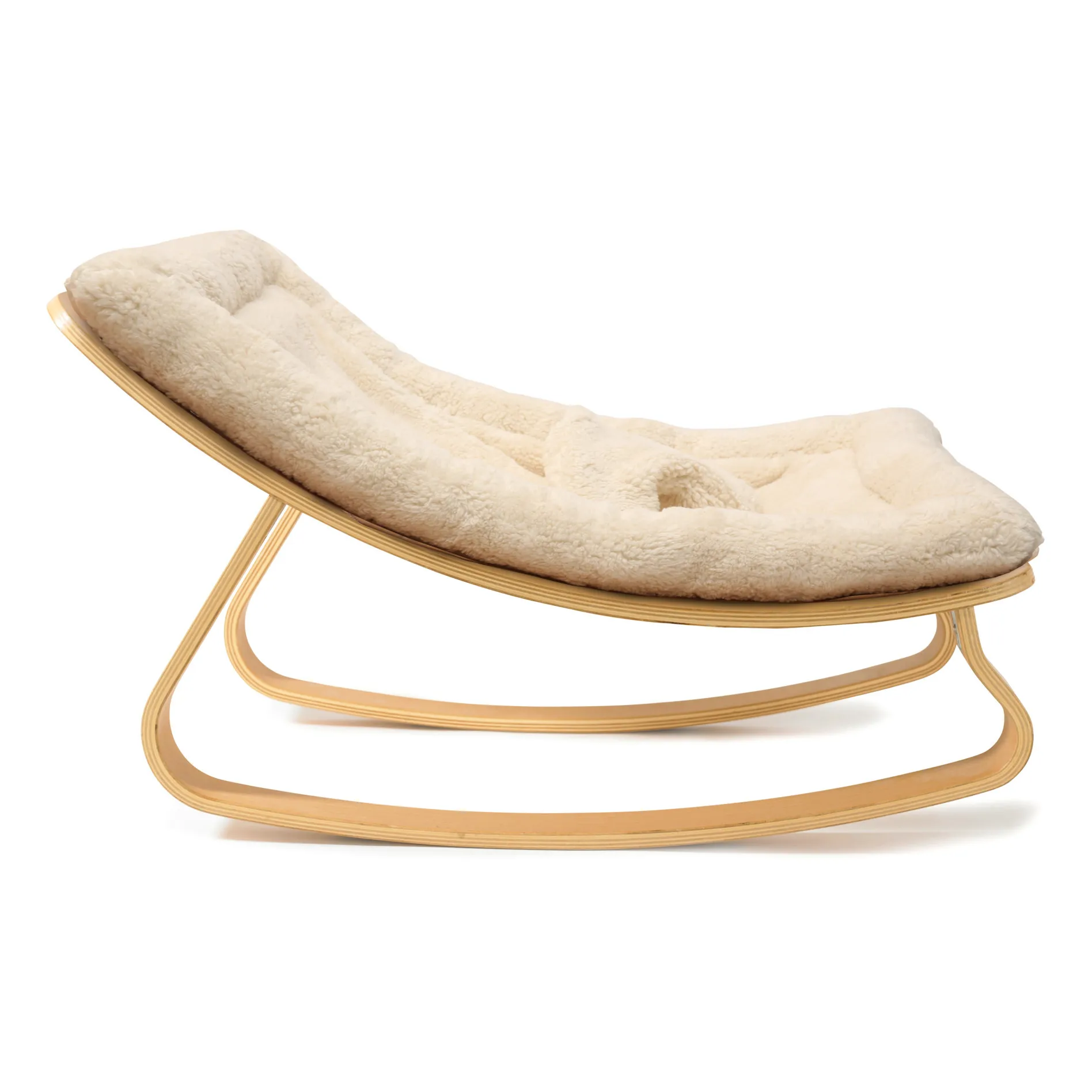 Levo Beech Wood Baby Bouncer | Ecru- Product image n°3