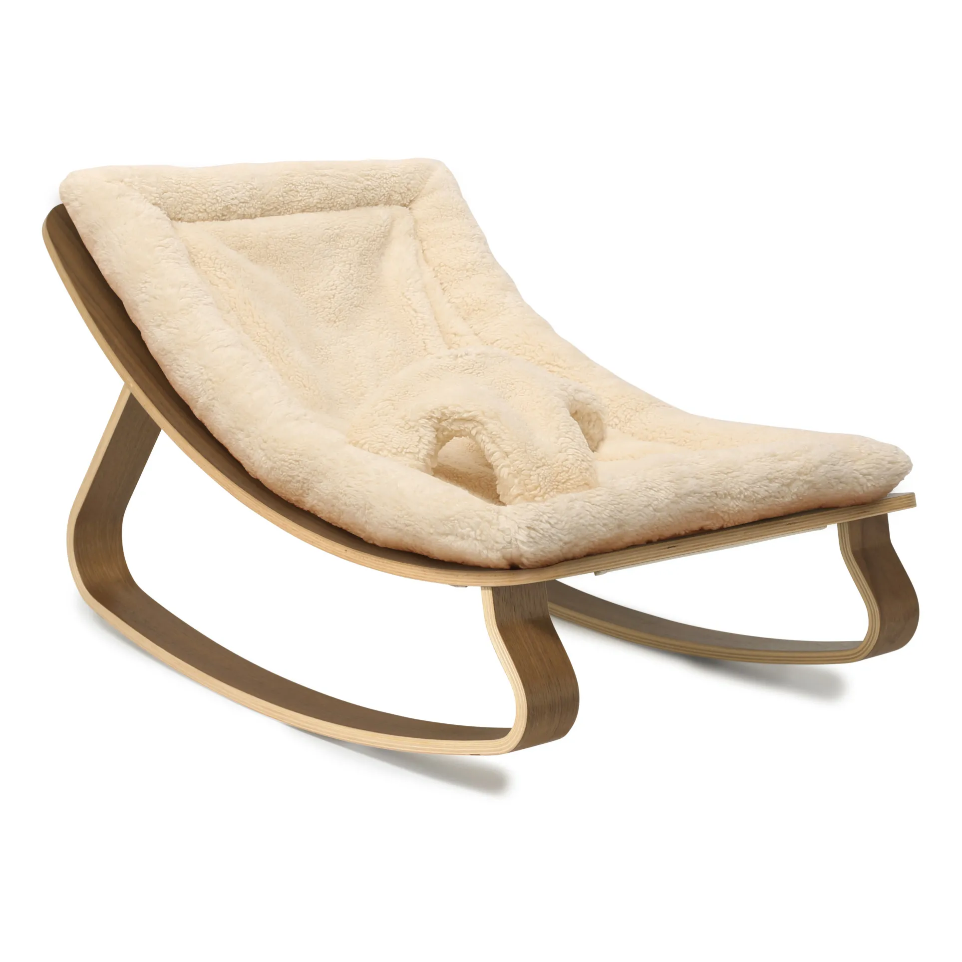 Charlie Crane Ecru Levo Walnut Baby Bouncer