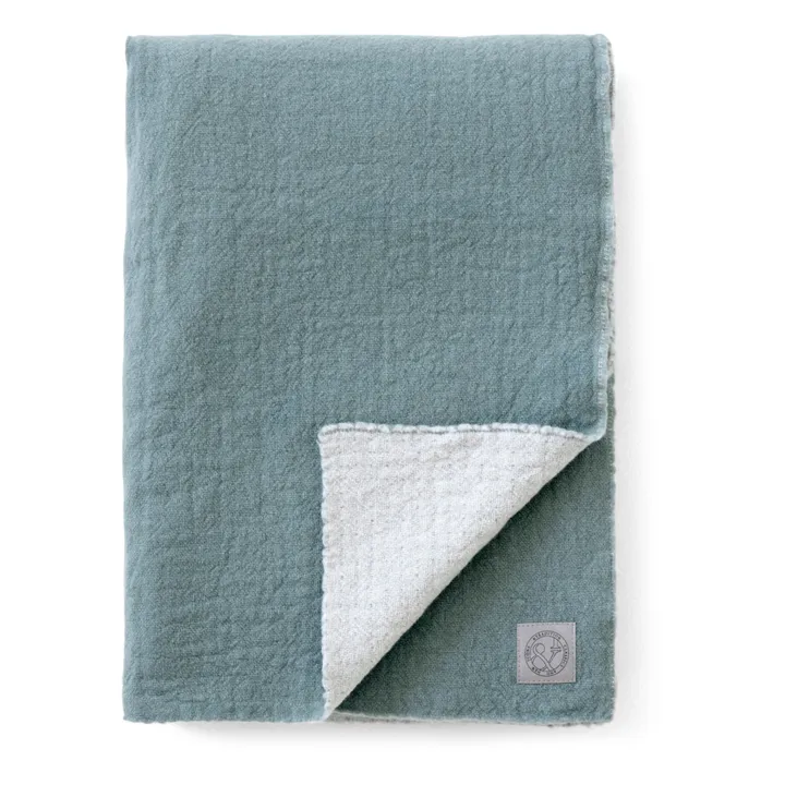Manta de lana merina de colección | Azul- Imagen del producto n°0