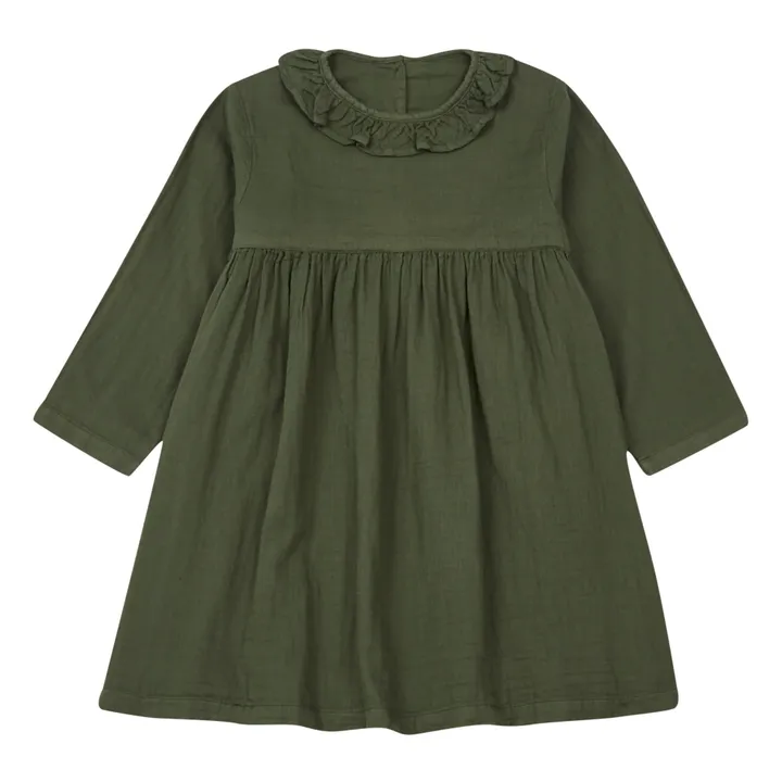 Kleid Doppelte Baumwollgaze Campanule | Grün- Produktbild Nr. 0