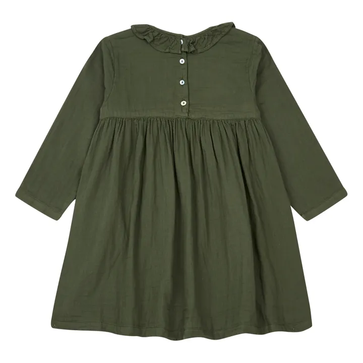 Vestido de doble gasa de algodón Campanule | Verde- Imagen del producto n°2
