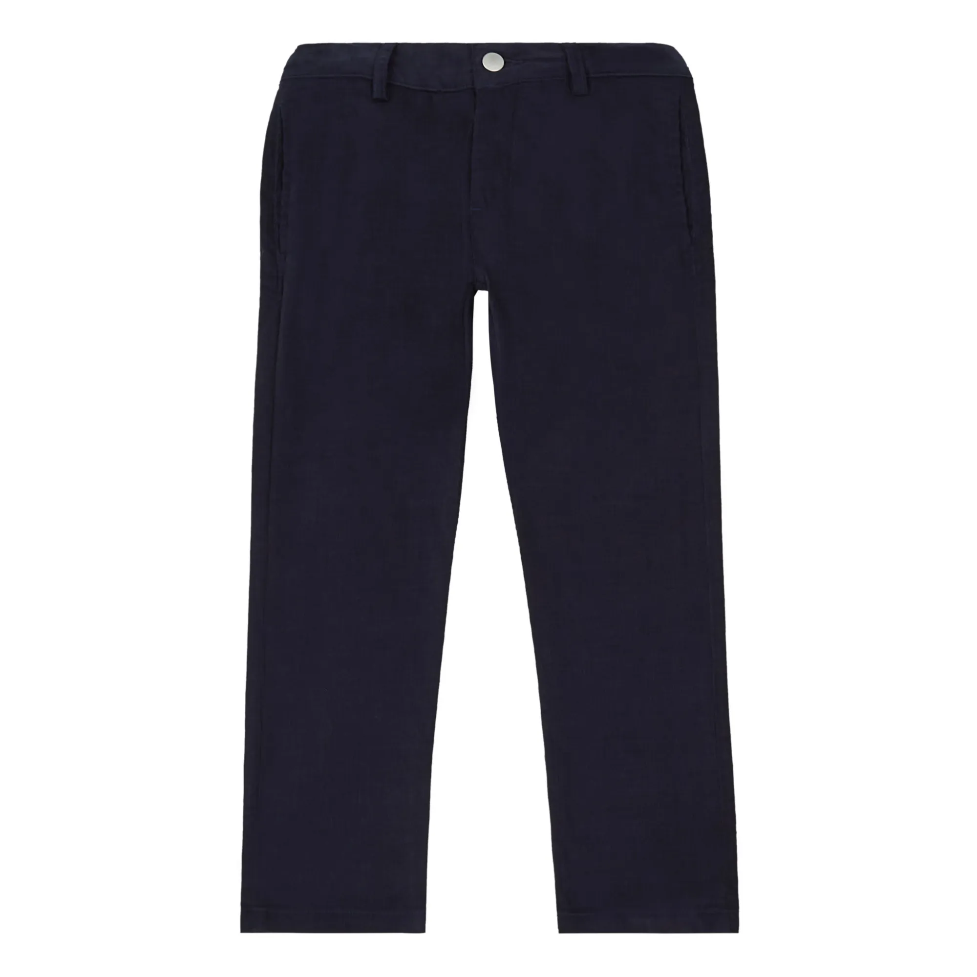 La Petite Collection Navy Blue Retro Organic Cotton Velvet Trousers