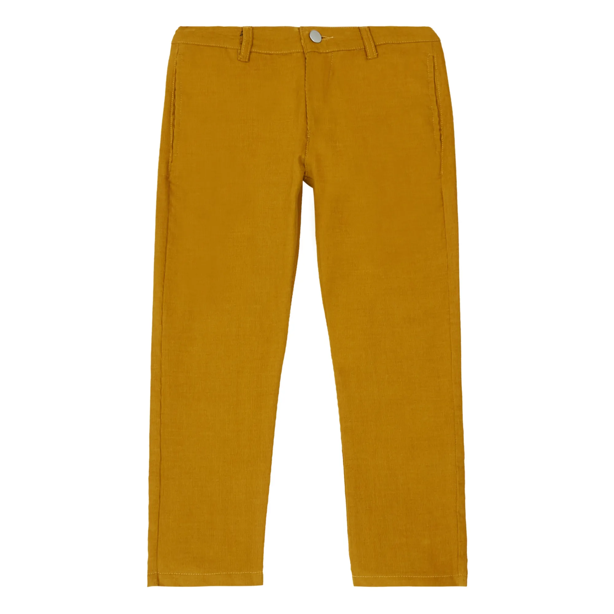 La Petite Collection Ochre Retro Organic Cotton Velvet Trousers