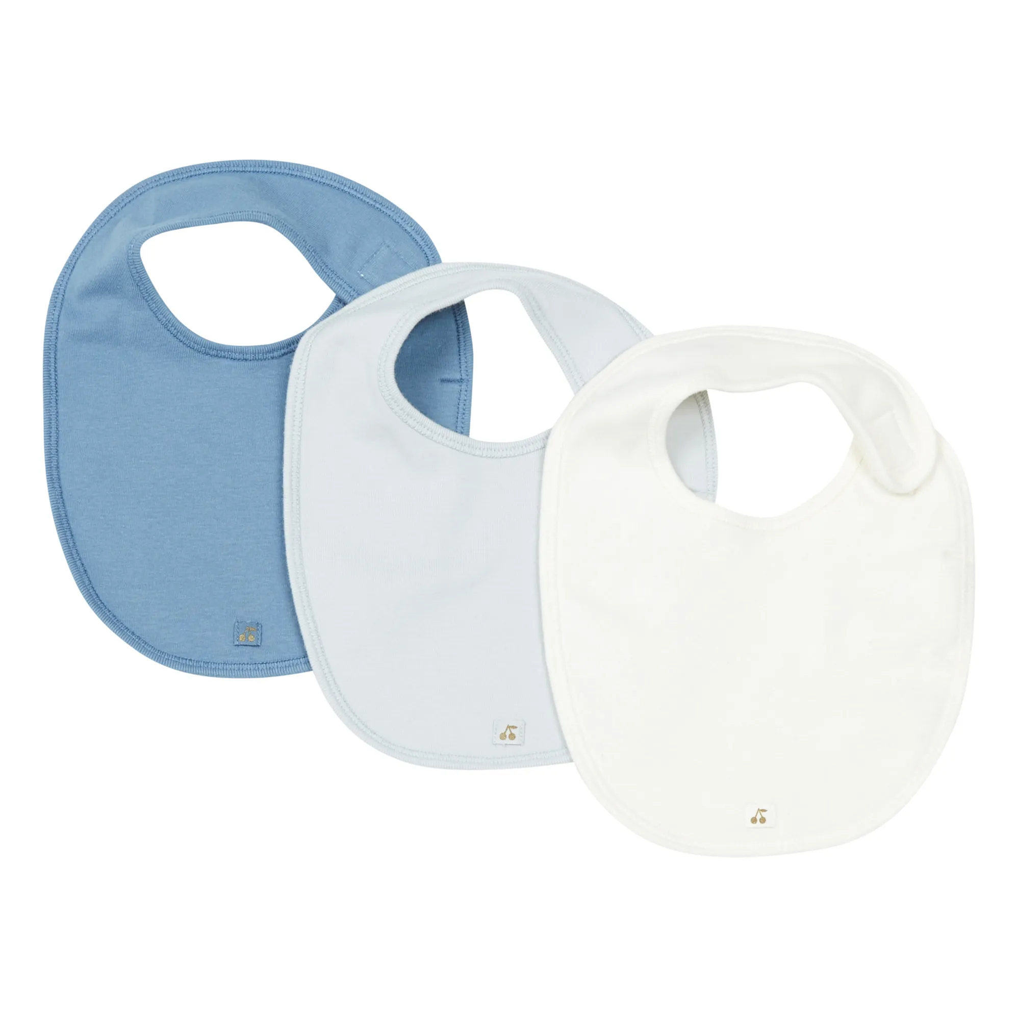 Bonpoint Light Blue Set Of 3 Bibs