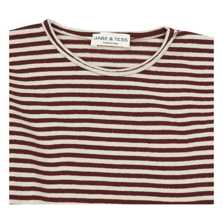 Striped T-shirt | Burgundy- Product image n°1
