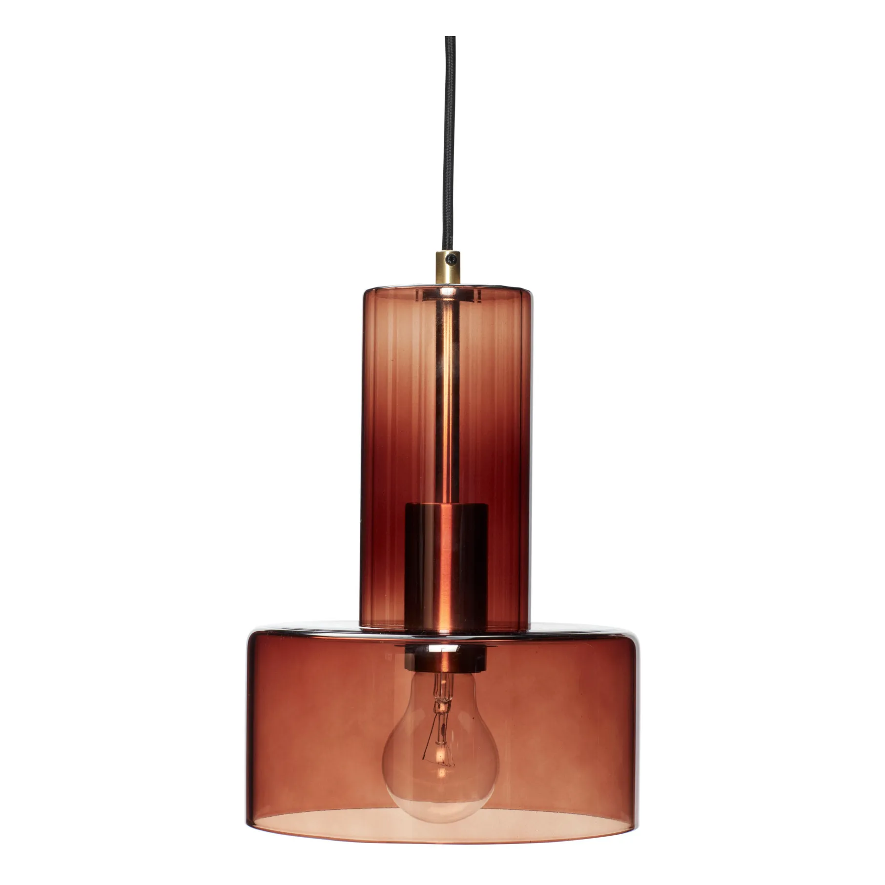 Hübsch Brown Glass Pendant Lamp