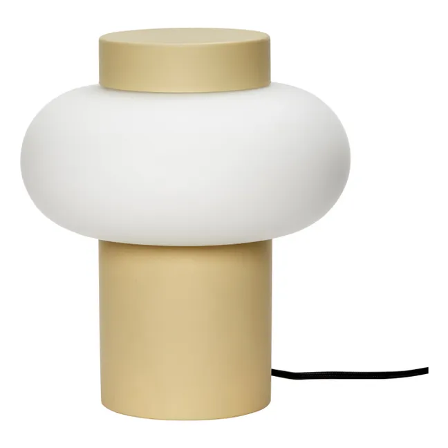 Metal and Glass Table Lamp | Pale yellow