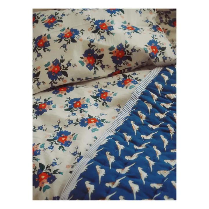 Juego de cama de algodón Flores Alex | Azul- Imagen del producto n°2