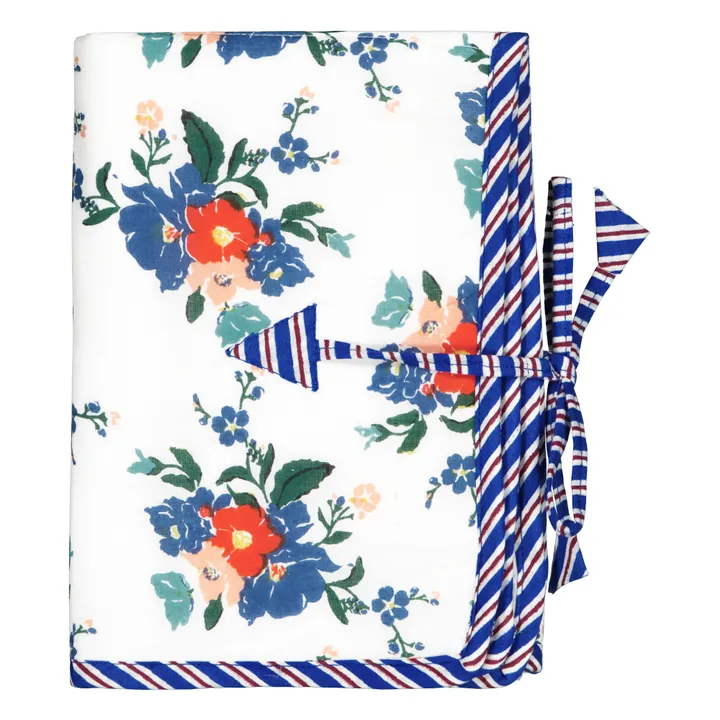 Alex Flowers Cotton Travel Changing Mat | Blue- Product image n°0