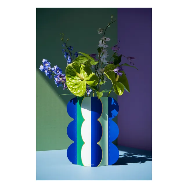 Vase Riviera aus Papier | Blau